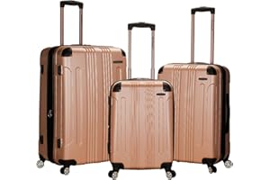 Rockland London Hardside Spinner Wheel Luggage, Champagne, 3-Piece Set (20/24/28)