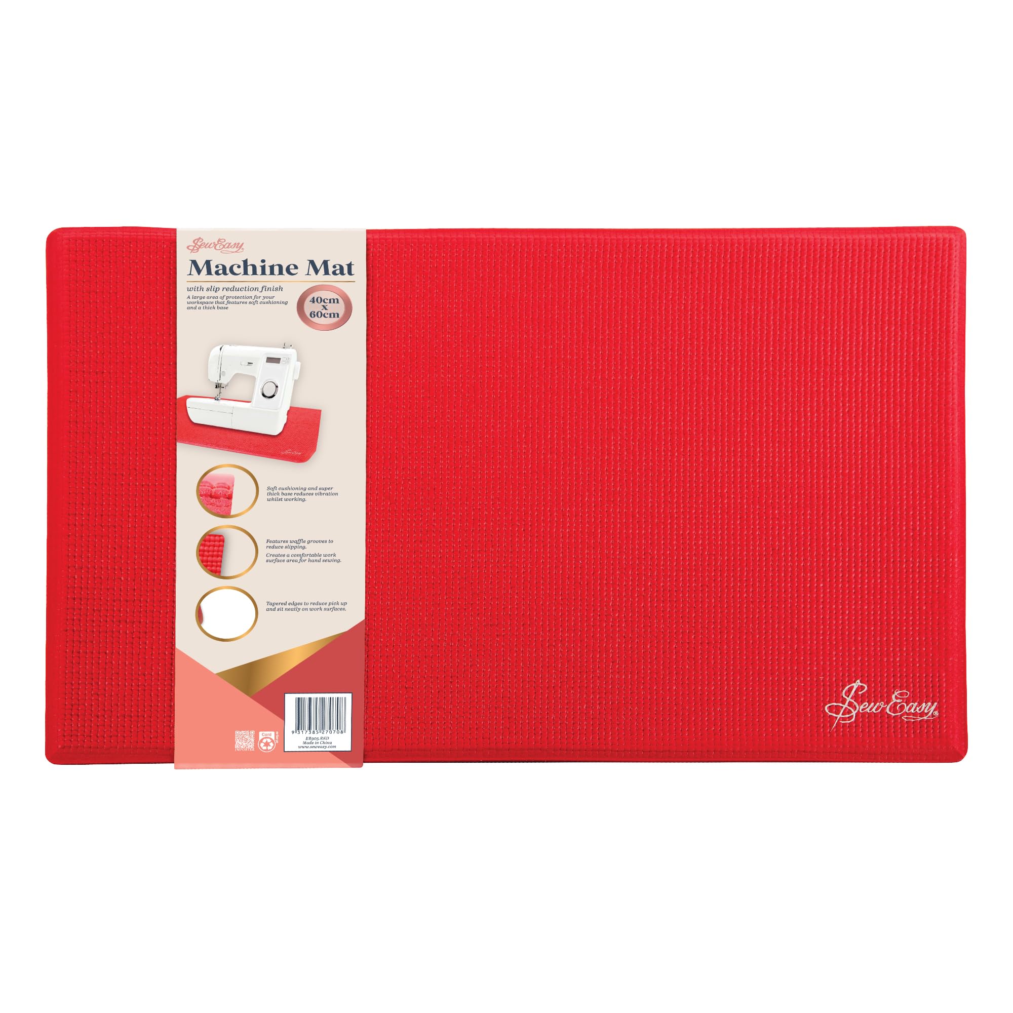 Sew Easy Sewing Machine Mat – 40 x 60cm Reduces Slipping, Noise, Movement, Vibrations, Non Slip Surface Protection for Sewing, Embroidery & Overlocker Machines