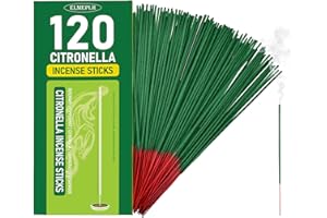 ELMEPLH Citronella Incense Sticks 120 Pieces per Box - Outdoor Citronella Incense Sticks for Camping, Patio, Hiking,etc