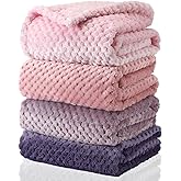 Frienda 4 Pcs Baby Fuzzy Blanket Fluffy Baby Blanket for Boys Girls Soft Warm Infant Newborn Toddler Receiving Nursery Bed Supplies, 32 x 24 Inch(Pink Color)