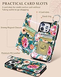 Lotadilo for iPhone 15 Pro Wallet Case with Card