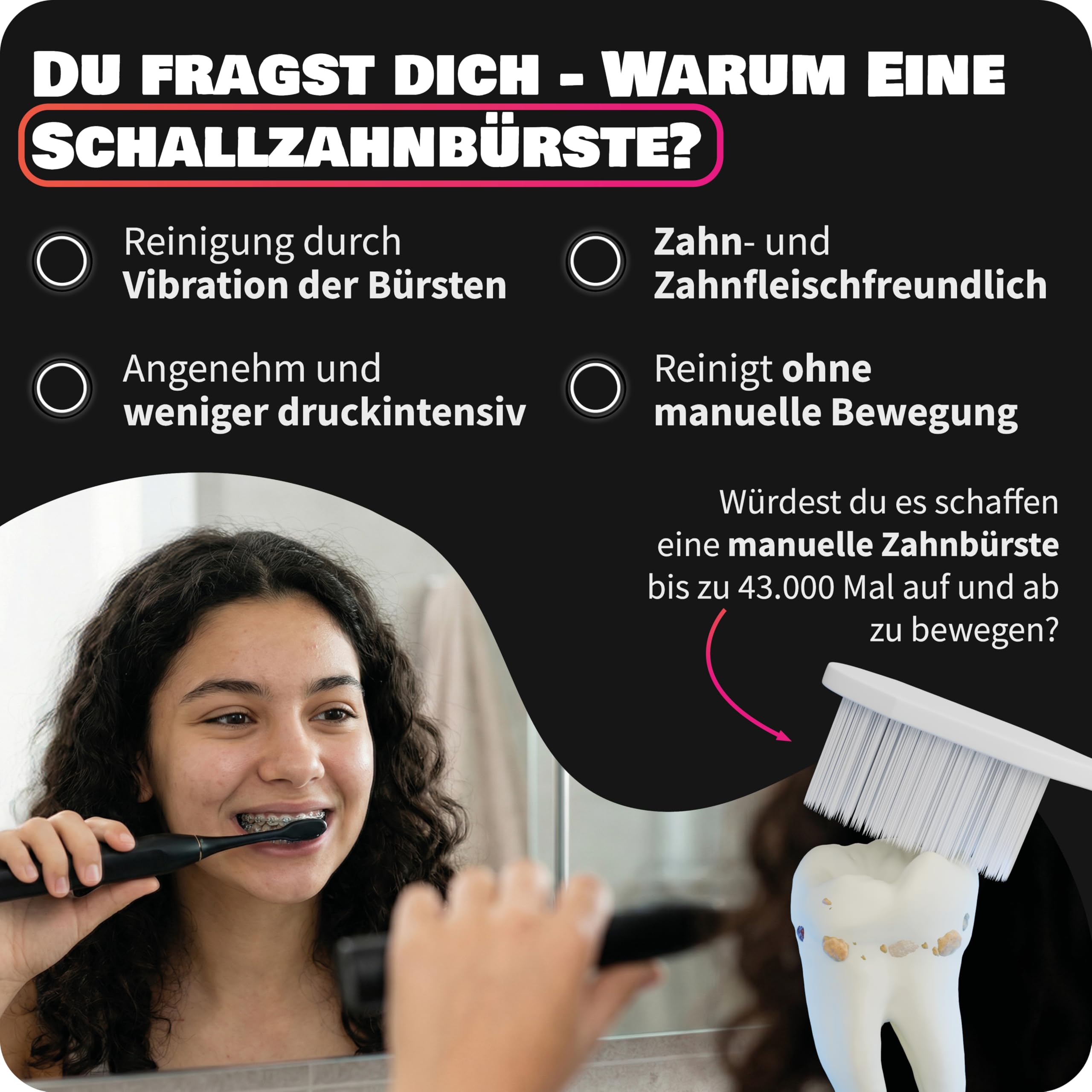 ZAHNHELD® Doppelpack, 2x elektrische Schallzahnbürsten GERO G3, inkl. 2x Bürstenköpfe & 2x Reiseetuis | Für eine sanfte & effektive Reinigung 3