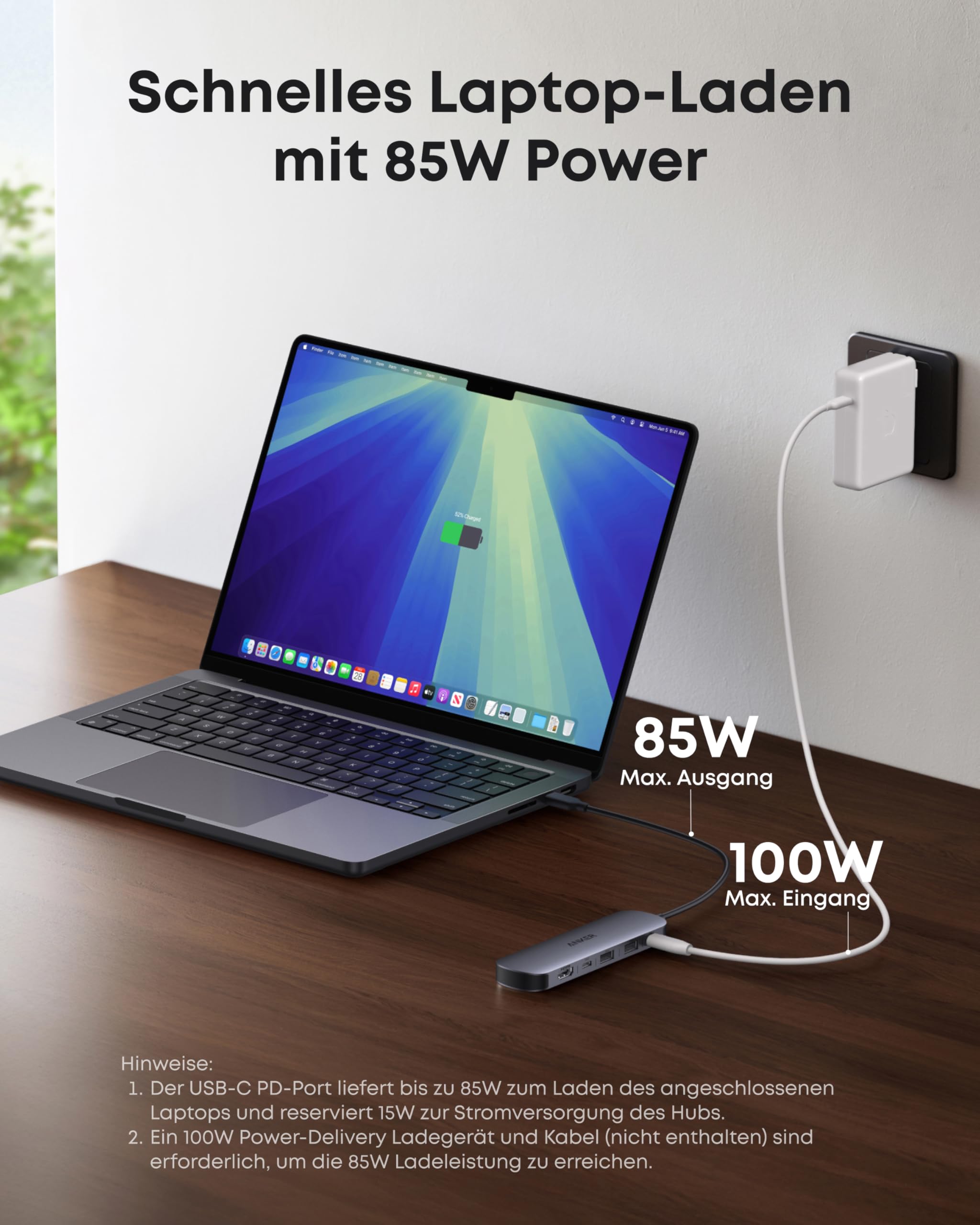 Anker 7-in-1 USB-C Hub mit 4K@60Hz HDMI, 85W Power Delivery, USB-A/C-3.0-Ports und SD/microSD-Kartenleser für USB-C Geräte (ohne Netzteil) 5