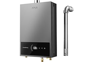 APUS Tankless Water Heater Propane Gas, Up to 4.42 GPM, Indoor Hot Water Heater, 95,000 BTU on Demand Instant Hot Water Heaters with Smart Digital Display, Space Gray