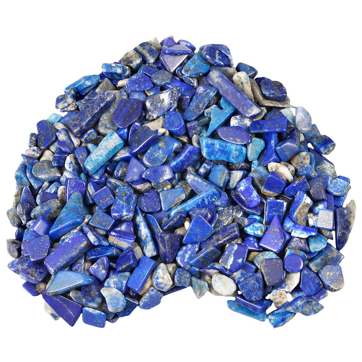 Nupuyai 1 lb Tumbled Lapis Lazuli Crystal Chips Stone, Crushed Irregular Shape Healing Reiki Crystal Stone for Home Decoration