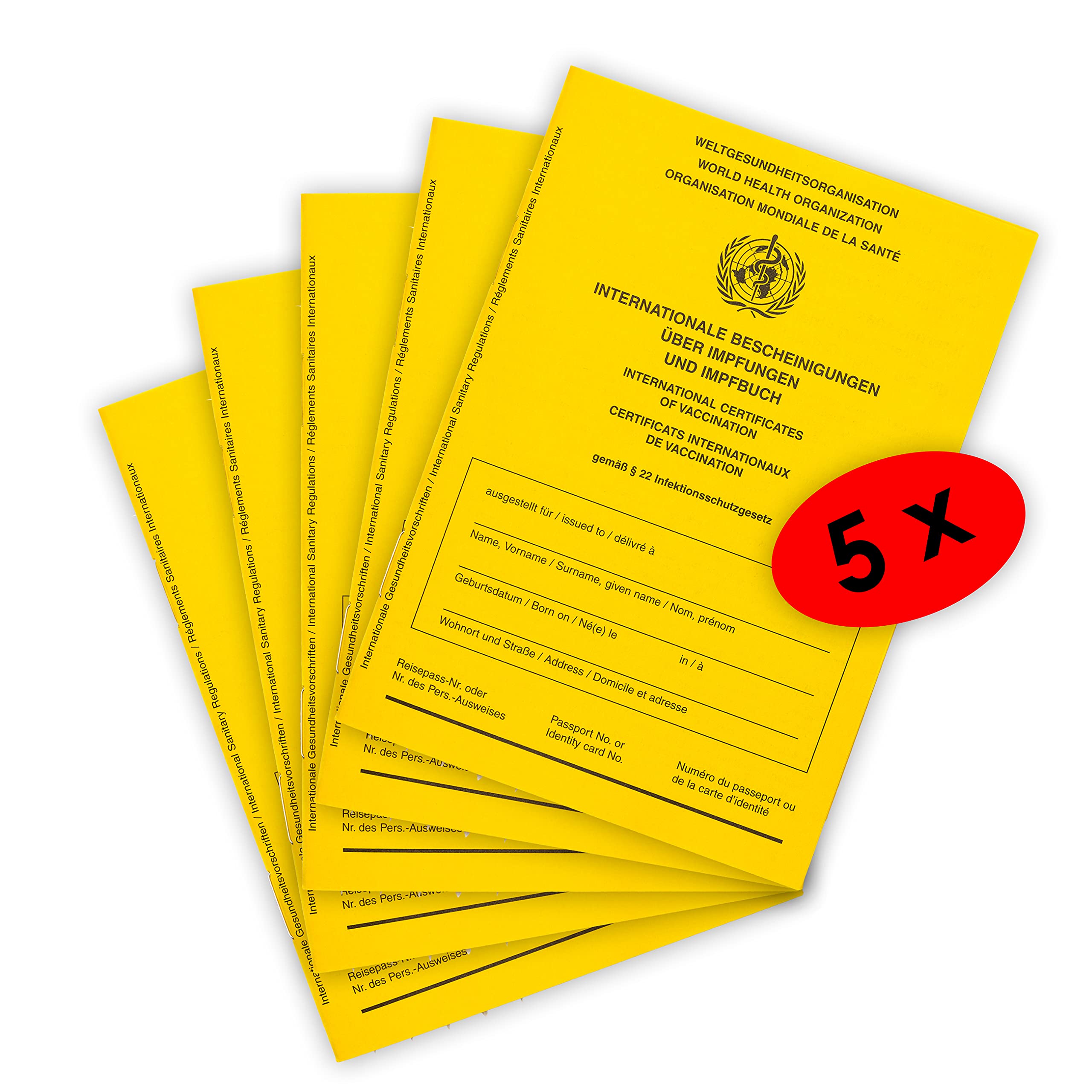 WEIDEBACH® Vaccination Certificate Standard, Version 2021 with Extra Page for Current Protective Vaccinations, Includes Vaccination Compass, Vaccination Card, Vaccination Book, International