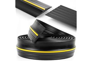 PANADY 10ft Garage Door Seal - Garage Door Bottom Seal - Garage Door Weather Stripping - PVC Rubber - Garage Door Threshold Seal - Safe & Visible Garage Door Threshold - Antislip Design - Excellent Adhesion