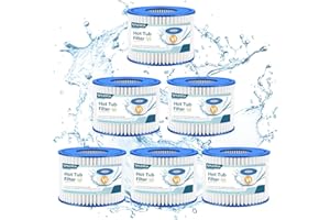 WILERDA 6 Pack Type VI Hot Tub and SPA Filter Replacement Cartridge, Compatible with Coleman SaluSpa, Lay-Z-Spa, and Inflatable hot tub/Swimming Pool Filters Type VI