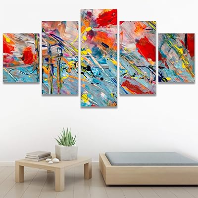 SIGNWIN 5 Panel Canvas Wall Art Modern Art...