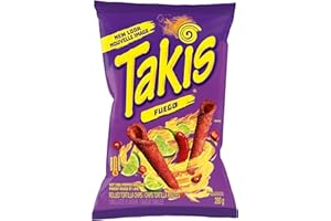 Takis Fuego Spicy Chili Pepper and Lime Rolled Tortilla Chips Loaded with Fiery Tangy Flavour, Crunchy Corn Snack, 280 Grams