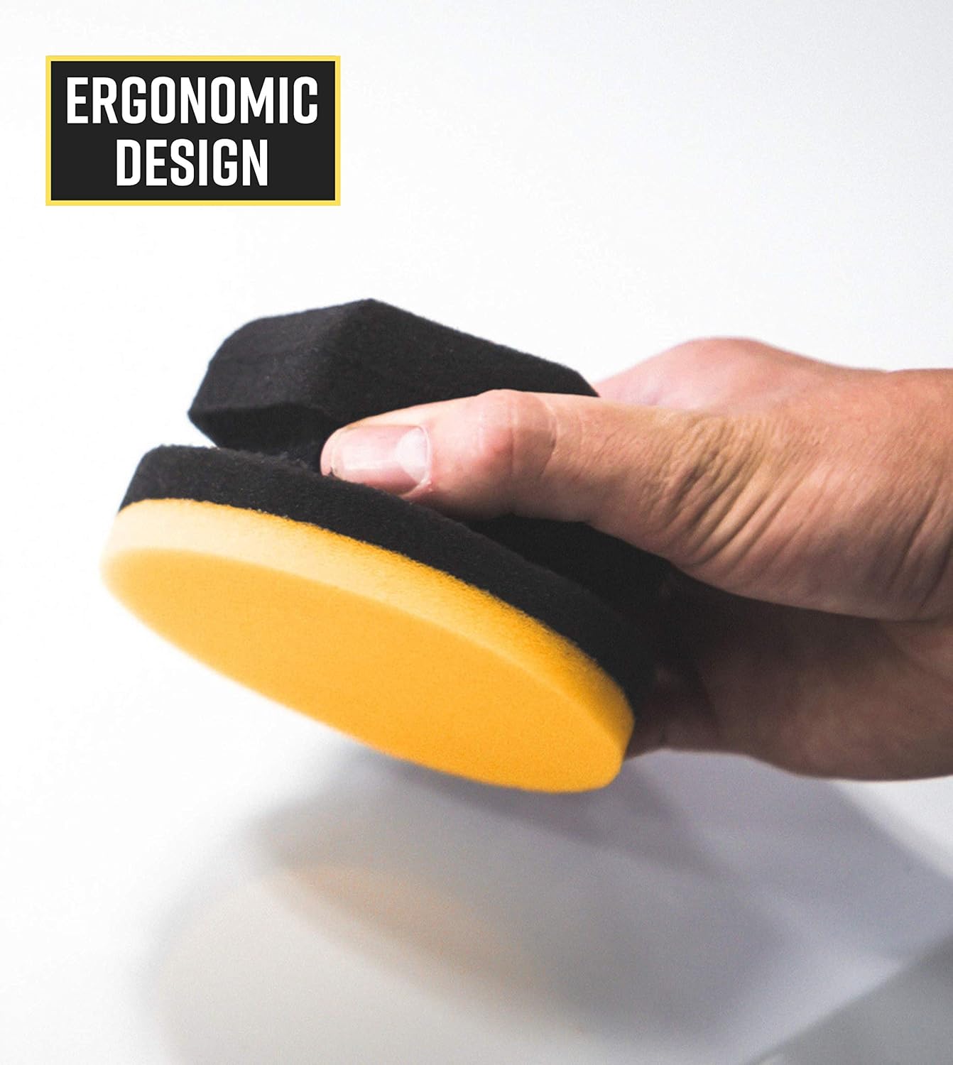 Adam's Yellow Hex Grip Car Wax Foam Applicator - Car Detailing Tool for Waxing Kit Glaze Sealant Liquid Paste Wax Ceramic Coating | Paint & Auto Part Accessories | Car Wash Kit Cleaning Supplies: Automotive