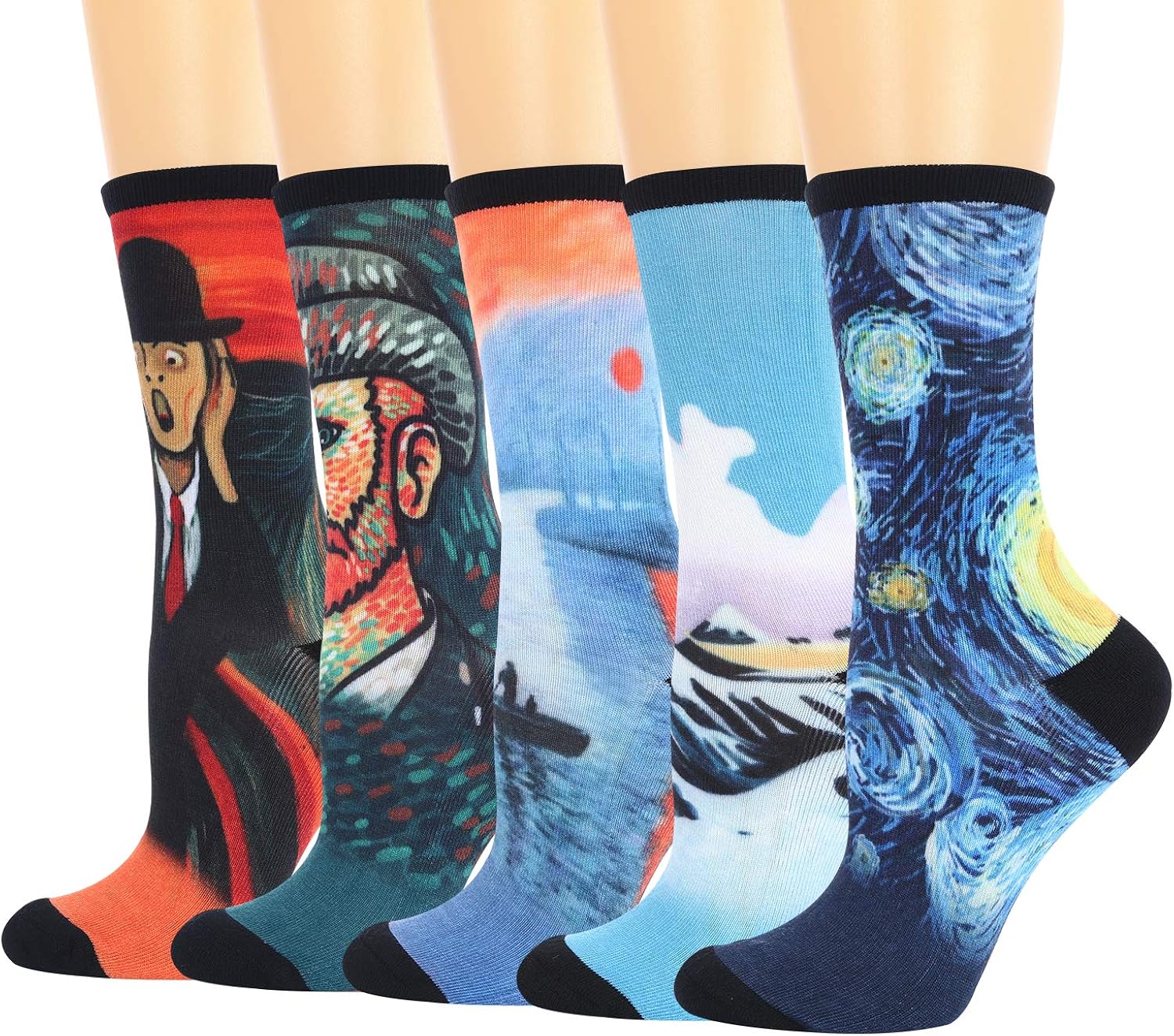+MD Men's Colorful Novelty Bamboo Dress Crew Socks Funny Crazy Printed