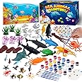 FUNZBO Sea Animals Painting Kits for Kids, Arts and Crafts with Art Supplies, Sea Creatures Ocean Paint Set, Summer Toy Toddlers Boys Girls Ages 3 4 5 6 7 8 Birthday Gift Party Favors