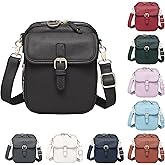 Leather Crossbody Bags for Women Travel Small Crossbody Purse Anti Theft Waterproof Bum Bag with Built in Wallet