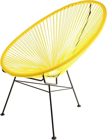 Fauteuil Acapulco Jaune Acier Et Cordage Plastique Intérieur Et Extérieur La Chaise Longue 35 1m 006y