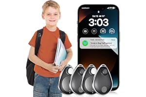 LULAVEN GPS Tracker for Kids hidden 4pack, Security Tag with Pins Works with Find My (iOS only), Lost Mode, Anti-Removal Tracking Device for Children, Elderly, Pets, Backpack, No Monthly fee (Not for Android)