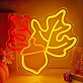 Maple Neon Sign Fall Window Lights for Wall Decor Dimmable Thanksgiving Neon Sign Led Fall Theme Decoration for Home, Maple Leaf Lamp for Gifts