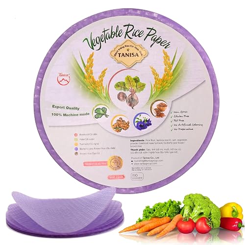 Tanisa TANISA 22 Sheets Butterfly Pea Flower Spring Roll Rice Paper Wrappers ...