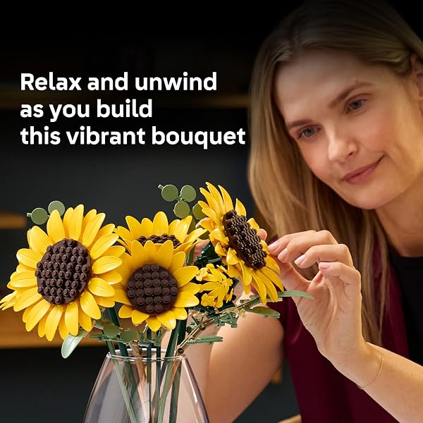 LEGO BOTANICALS SUNFLOWER BOUQUET BUILDING SET FOR ADULTS, AGES 18+ – GIFT FOR BIRTHDAYS – ARTIFICIAL FLOWERS FOR HOME OFFICE, BEDROOM OR DESK DECOR – 11502