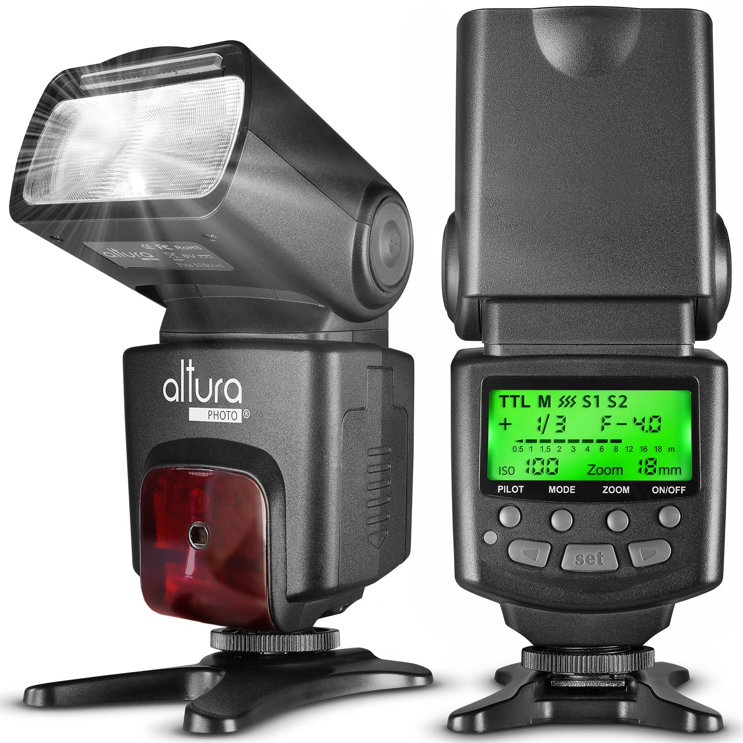 Altura Photo APN1001 Speedlite Flash for Nikon DSLR Camera with Auto