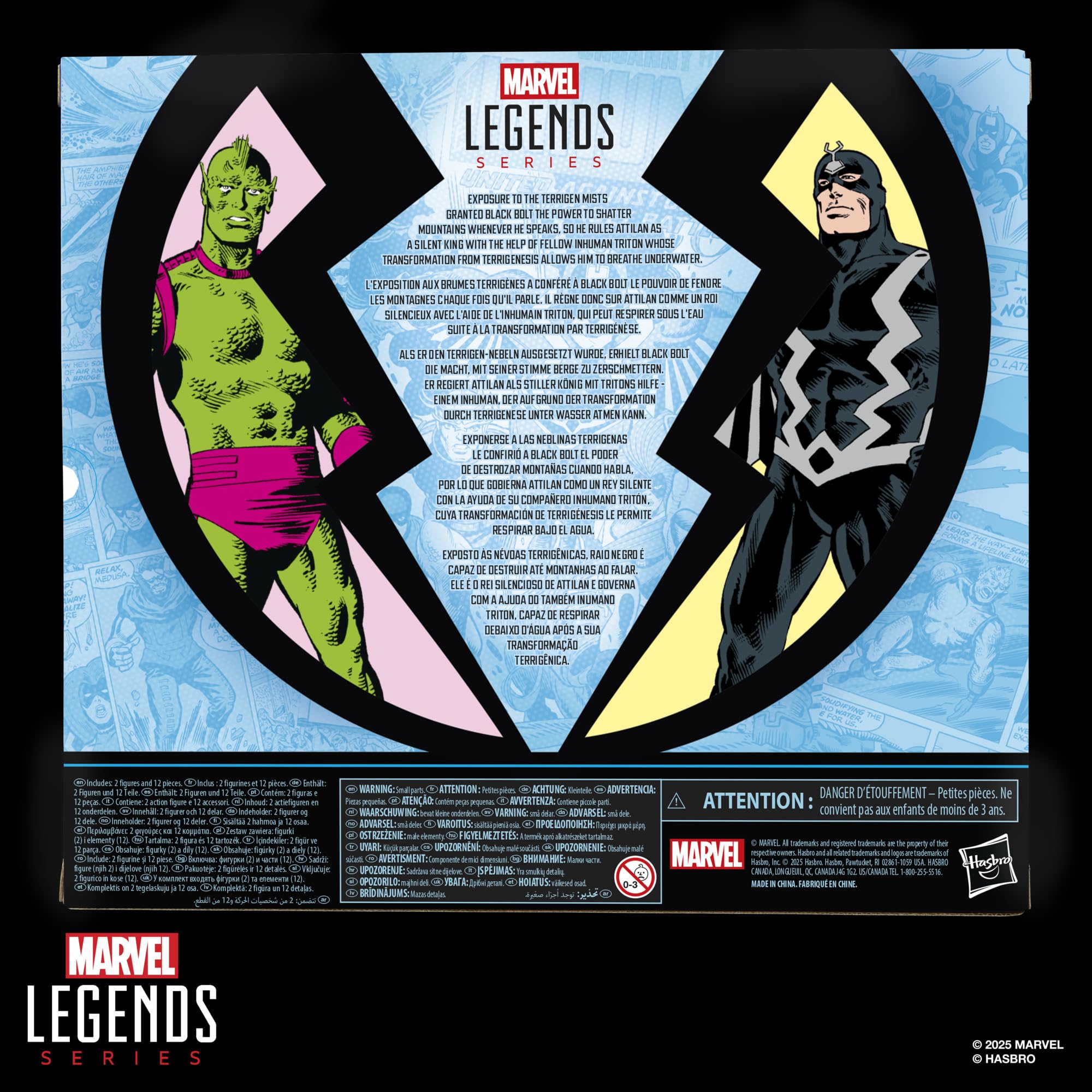 Marvel Legends Series Inhumans Black Bolt & Triton Two-Pack, 2 Fantastic Four Comics-Inspired Collectible 6-Inch Scale Action Figures