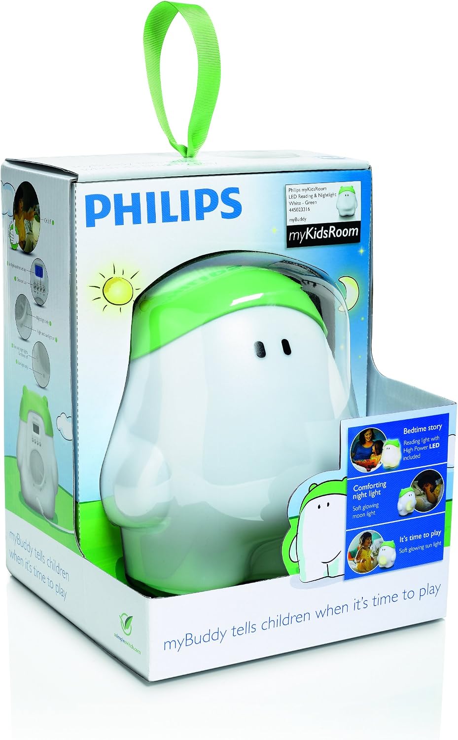 Philips Mybuddy Reveil Lumineux Pour Enfant 3 En 1 Reveil Lumineux Lampe De Table Et Veilleuse Vert Eclairage Pour Enfants Luminaires Eclairage