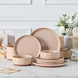 MALACASA Plates and Bowls Sets, 18 Pieces Modern