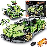 IQKidz STEM Building Blocks Kit for Kids - 2 in 1 Remote Control Race Car and Robot Toy, Great Gift for Boys, Teens Age 6 7 8-12+ Year Old Who Love Engineering and RC Sports Car Toys