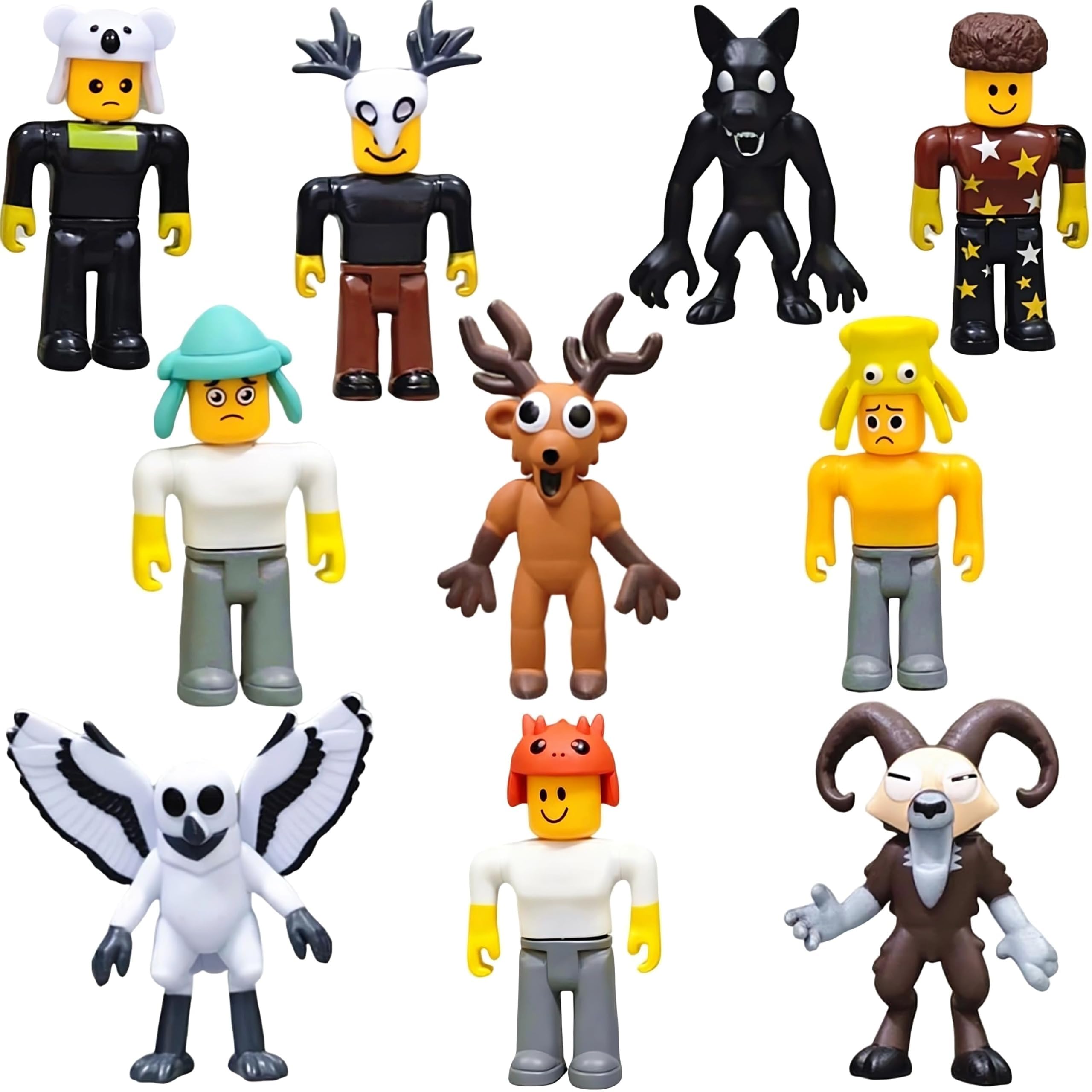 Pipihome 10PCS 99 Nights In The Forest Figures Toys, Monster Action Figures for Boys Game Fans, Game Characters Doll with Deer Owl Ram Design, Creative Desk Home Decor Gifts