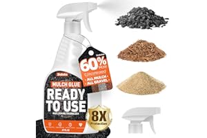 SHABEBE Mulch Glue with Sprayer -Ready to Use Binder for Landscaping, Fast-Dry No Dilution Landscape Glue Spray for Rocks, Binder, Mulch Lock and Pea Gravel Stabilizer 27OZ