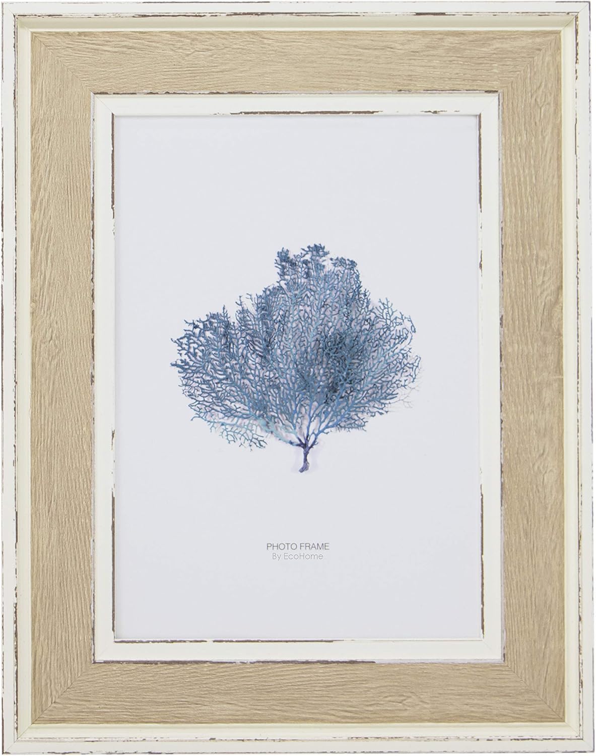 8x10 Picture Frame Distressed Beige - Wall Mount/Desktop Display, Frames by EcoHome