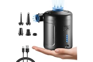 NIBBaNACAL Portable Air Pump for Inflatables, 6000 mAh Rechargeable Air Mattress Pump, 4.5kPa Quick-Fill Inflate Deflate Pumps for Outdoor Camping, Pool Floats, Air Mattress Beds, Swimming Ring