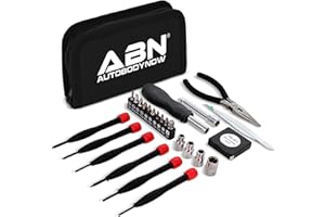 ABN 25-Piece Tri-Fold Mini Tool Set for Dorm, Travel, Office, Home Tool Kit with Case - Basic Tool Set for Home Repairs
