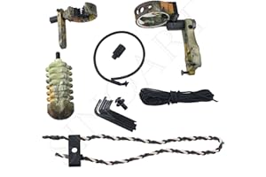 SinoArt Archery Acccessories Combo Set Archery Upgrade, 5 Pin Bow Sight with Level and Light, Arrow Rest, Stabilizer, Sling, Peep for Compound Bow and Recurve Bow