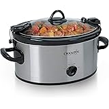Crock-Pot SCCPVL600S Cook' N Carry 6-Quart Oval Manual Portable Slow Cooker, Stainless Steel
