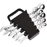 Amazon Basics Flexible Ratcheting Wrench Set - Metric, 5-Piece