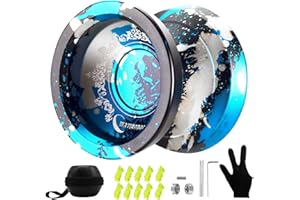 WATIEOBOO WA-01 Dual-Mode Metal Yo-Yo - Beginner Friendly Responsive System for Kids & Unresponsive Trick Yoyo for Adults, Competition-Ready with Gloves, Case & 10 Strings