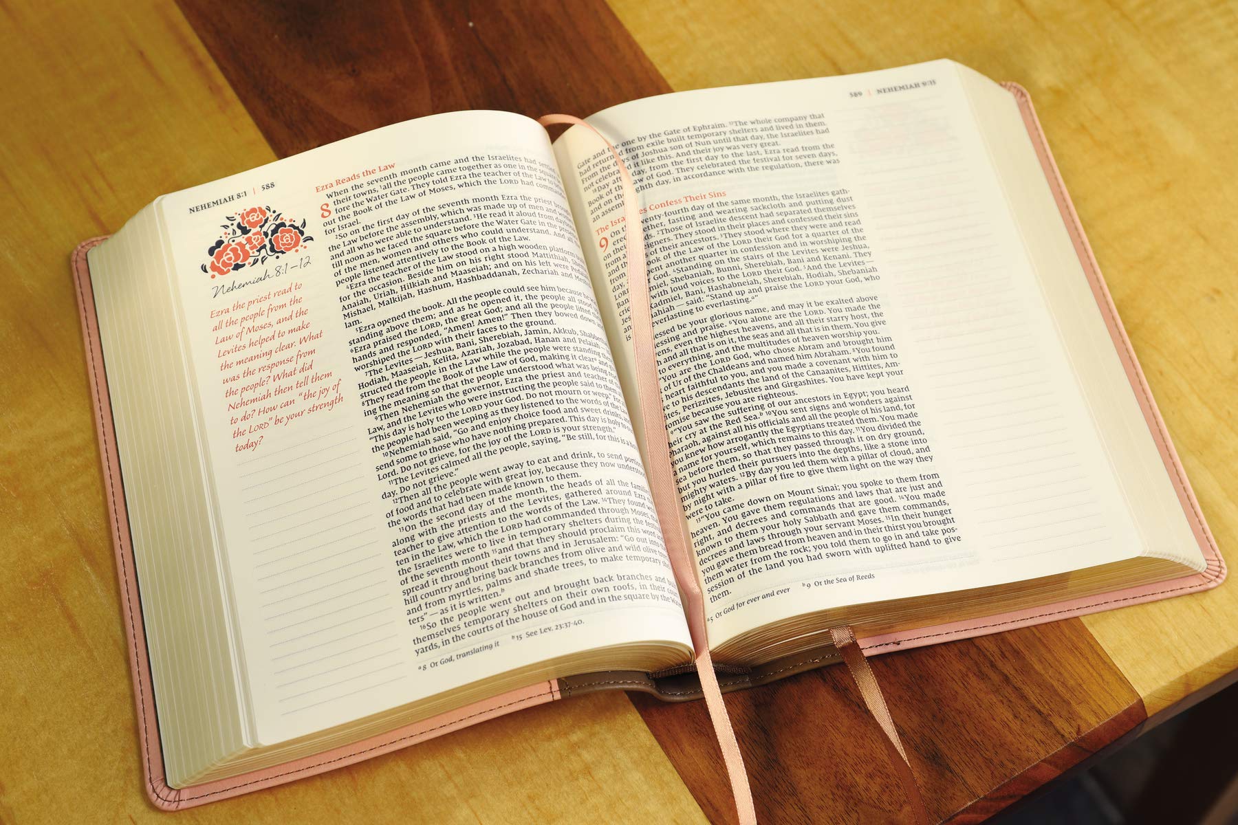 NIV, Journal the Word Bible for Women, Leathersoft, Brown/Pink, Red Letter, Comfort Print: 500+ Prompts to Encourage Journaling and Reflection NIV, Journal the Word Bible for Women, Leathersoft, Brown/Pink, Red Letter, Comfort Print: 500+ Prompts to Encourage Journaling and Reflection Imitation Leather