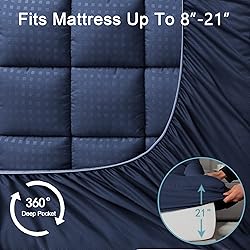 HYLEORY Full XL Mattress Pad Quilted Fitted