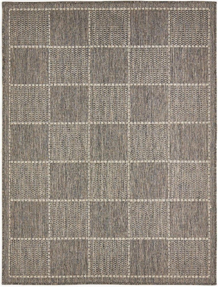 Checked Flatweave Anti Slip Rugs, Grey - 160 x 225cms (5ft 3"x 7ft 5")