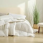 baisihan Luxury Goose Feather Down Comforter, Queen Size All Seasons 100% Organic Cotton Duvet Insert, Hotel Collection Comforter Ultra Soft 550+ Fill Power Feather&Down Proof Duvet Insert (90"x90")