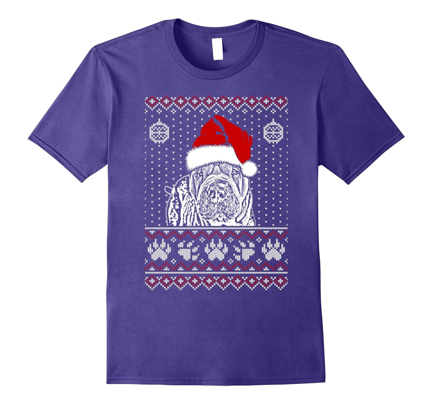 Shar Pei Christmas Tee T Shirt Short Sleeve Noel Gift-ANZ