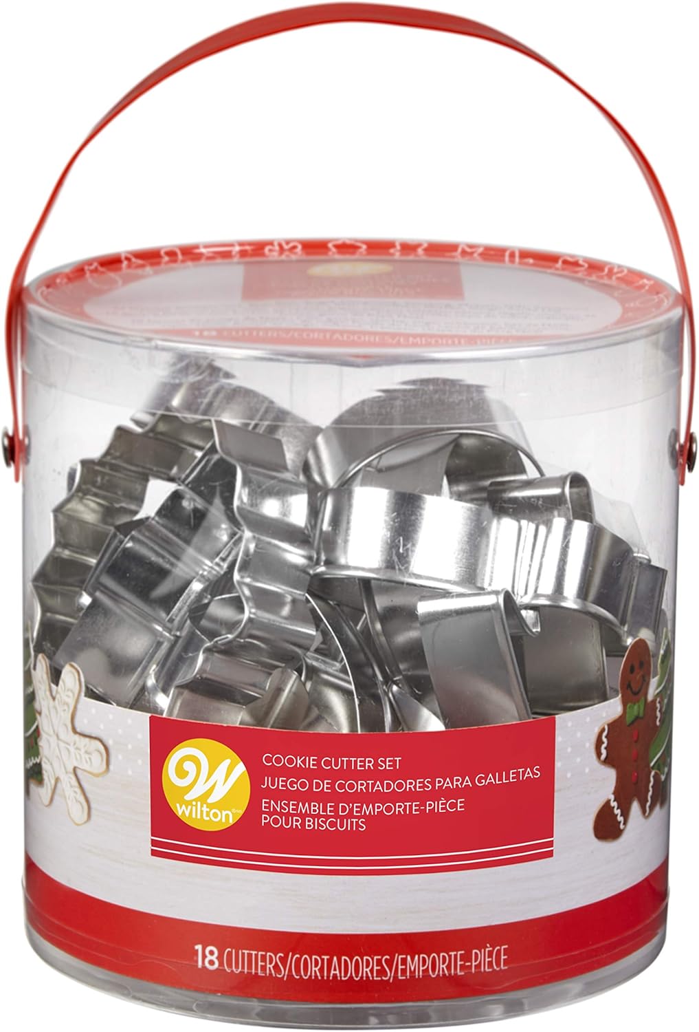Wilton Holiday Shapes Metal Christmas Cookie Cutter Set, 18-Piece