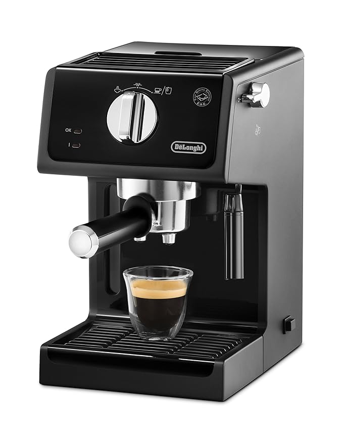 De'Longhi ECP 31.21 Espresso Siebträgermaschine | Siebträgerhalter mit Aluminium Finish | Milchschaum Düse | Filtereinsatz fü