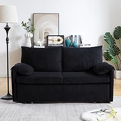 65-Inch Corduroy Loveseat Sofa with Pull Out