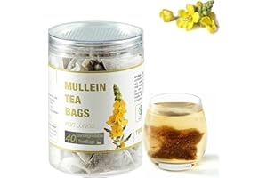 40 Bags Dried Mullein Leaf Tea for Lungs - Lung Detox Cleanse Tea for Smokers - Herbal Mullen Mullien Tea for Breathe Easy, C