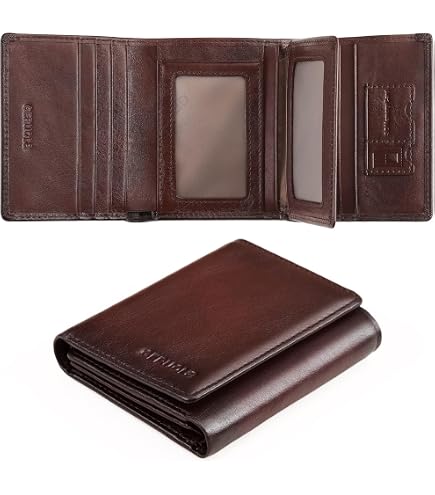 Amazon.com: POKOFO Large RFID Genuine Leather Card Holder Trifold