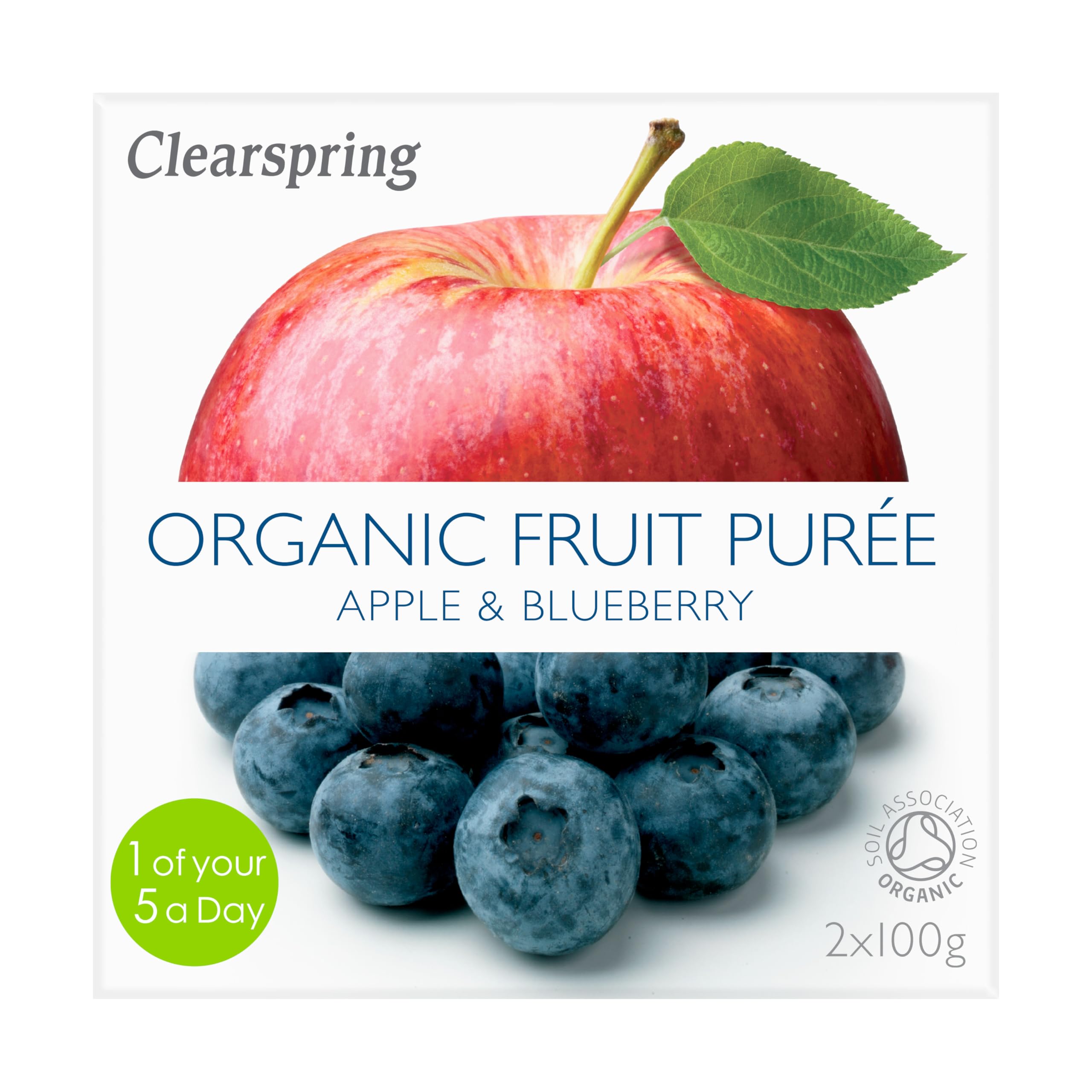 Clearspring Organic Apple and Blueberry Fruit Purée, 100g (Pack of 12)