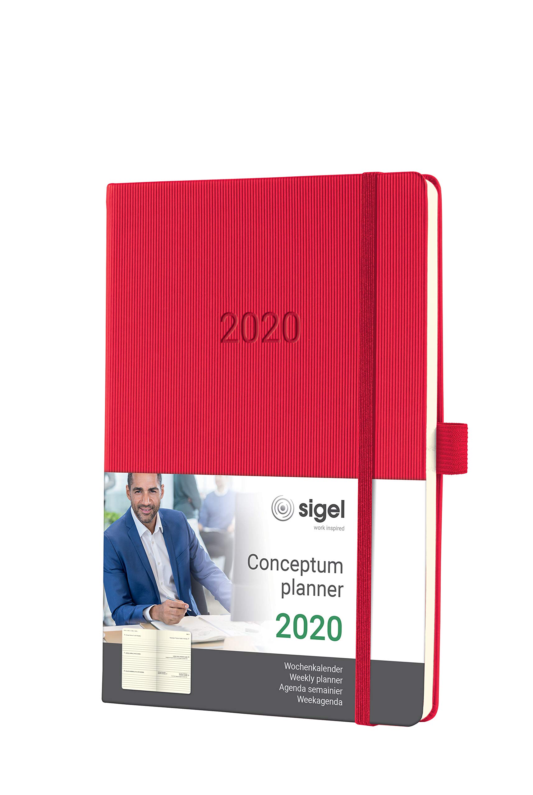 SIGEL C2064 Weekly diary 2020, approx. A5, hardcover, red - Conceptum