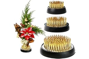 EGGONE 3 Pcs Flower Frogs for Flower Arrangements Supplies, Japanese Flower Arranging Ikebana Kenzan, Pin Frogs for Flowers Holder with Rubber Base Flower Fixed Tools(Gold, 1.3 Inch, 1.57 Inch, 1.97 Inch)